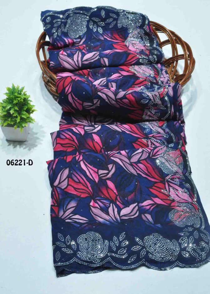 Kirishka - 06221-D   Navy Blue Color Grand Look Stone Design Soft Georgette Saree CM1225435 [RR2D]