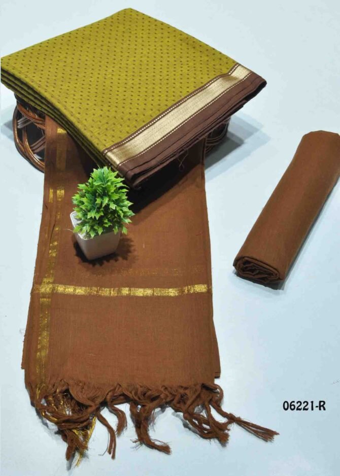 Varsha - 06221-R  Tea Green Color  South Cotton Salwar Material CM1218239 (RR2C)