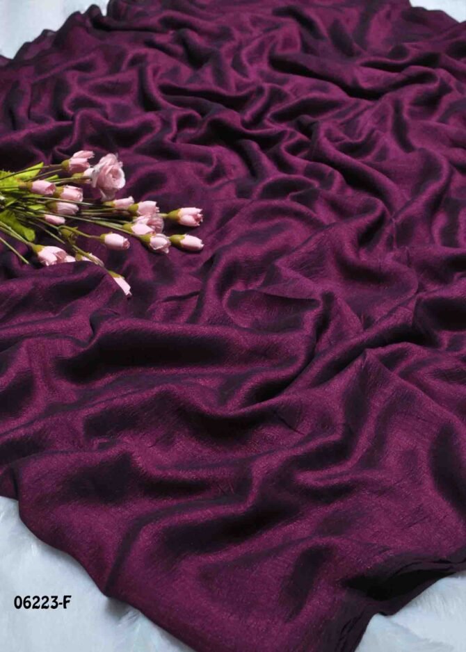 Vaheetha -06223-F Purple Color Shiny Party Wear Elegant Look Plain Vichithra Silk Saree CM1235373 (LR2D)