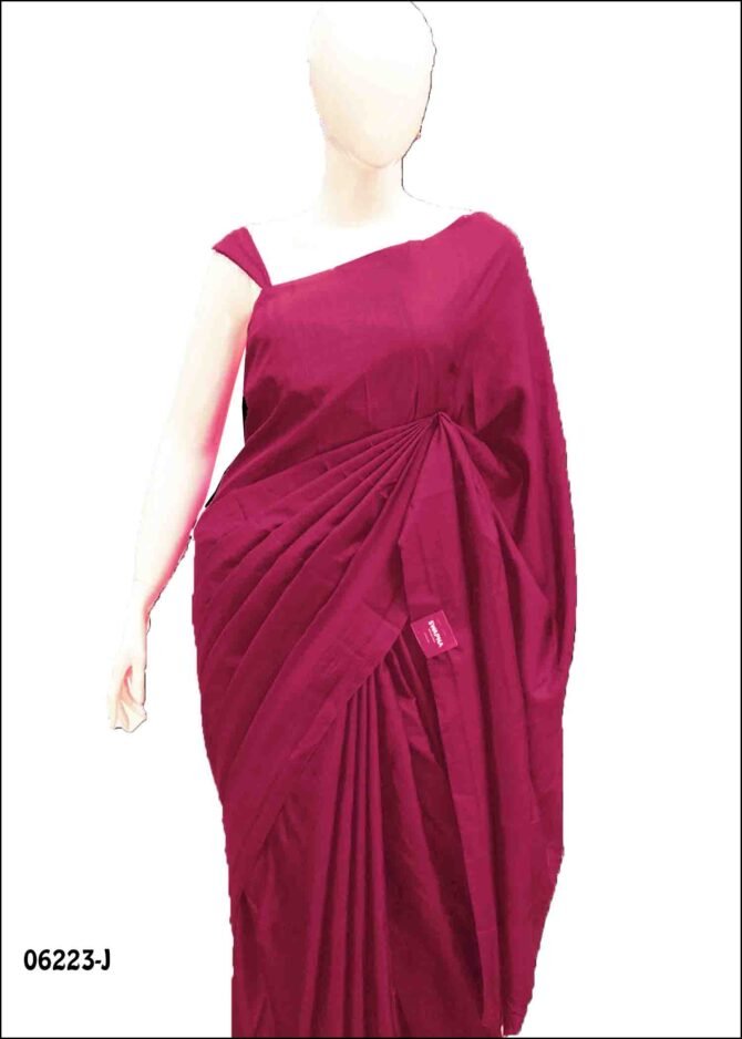 Vanitha - 06223-J Cherry Pink  Color Shiny Party Wear Elegant Look Plain Vichithra Silk Saree CM1235373 (LR2D)