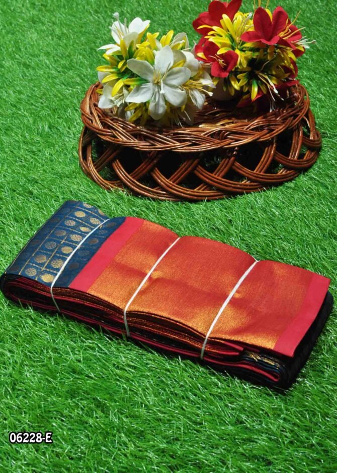Nivanisha - 06228-E  Dark Peacock Blue Color Beautiful Traditioal Look Silk Cotton Saree CM1236113 (LR3D)