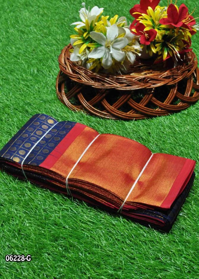 Nivanisha - 06228-G  Navy Blue Color Beautiful Traditioal Look Silk Cotton Saree CM1236113 (LR3D)