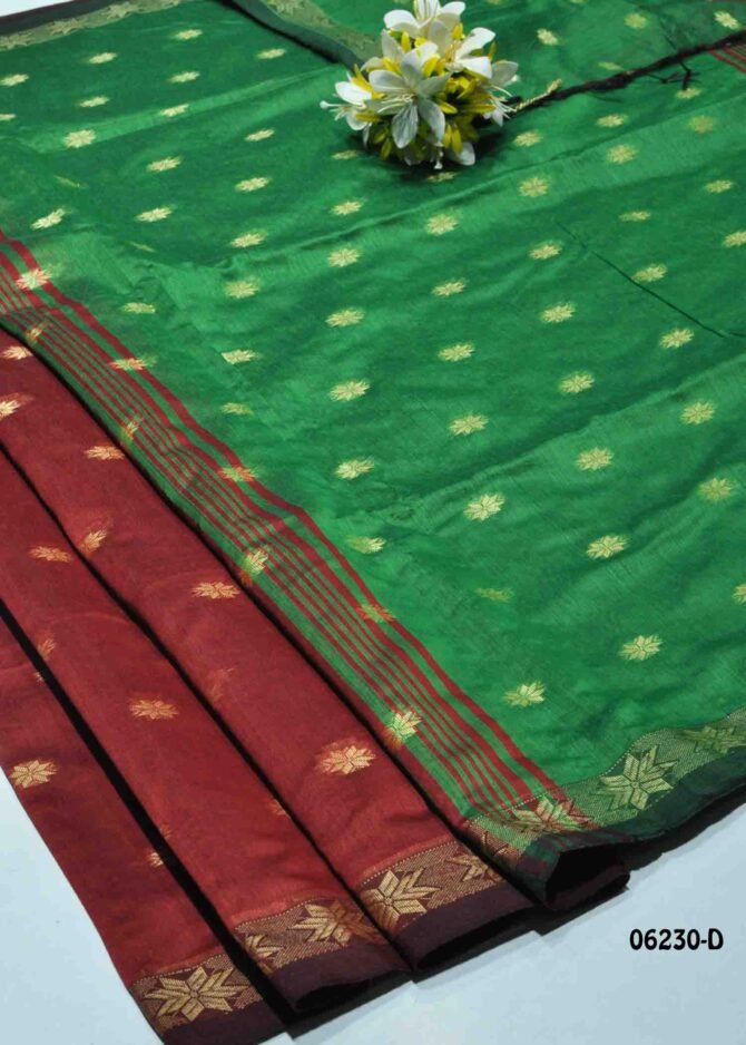 Preethika - 06230-D  Rum Red Color Grand Look Handloom Cotton Saree CM1232770 [LR3E]