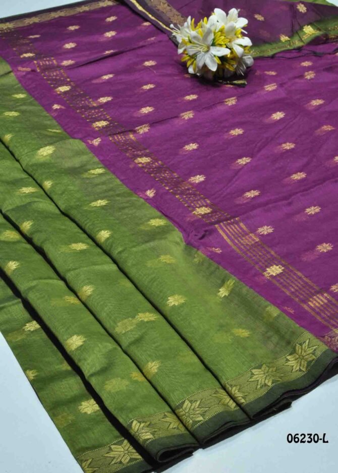 Puveena - 06230-N  Black Color Grand Look Handloom Cotton Saree CM1232770 [LR3E]