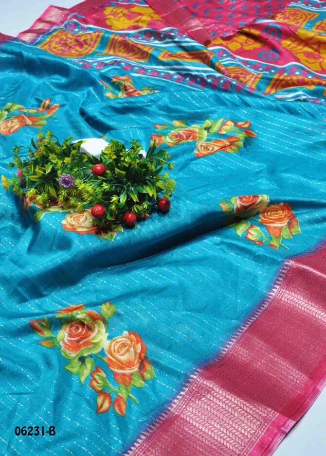 Samshruthy - 06231-B   Celeste Sky Blue Color Dola Silk Saree CM1224751 (RR1C)