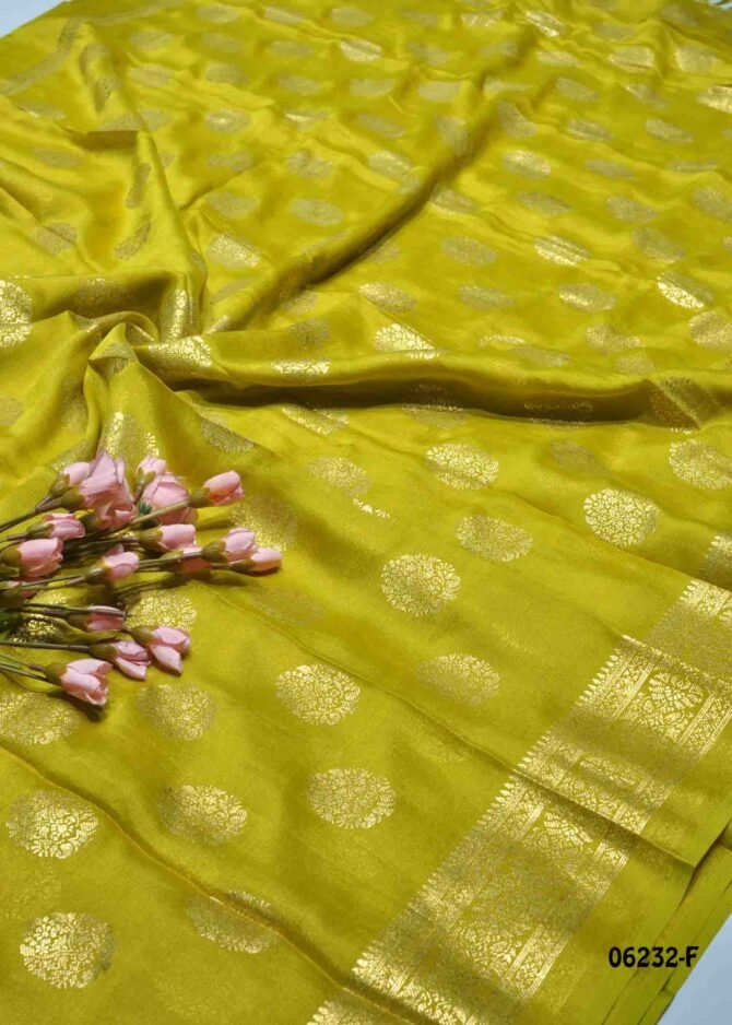 Rathintha - 06232-F   TeaGreen Color Elegant Look Foil Print Chiffon Saree CM1232771 [LR3C]