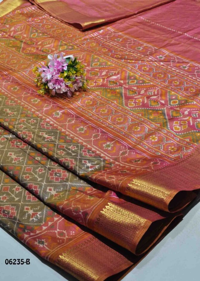 Lakshmitha - 06235-B  MossGreen Color Elagant PochamPally Saree CM1151935 (LR4D)
