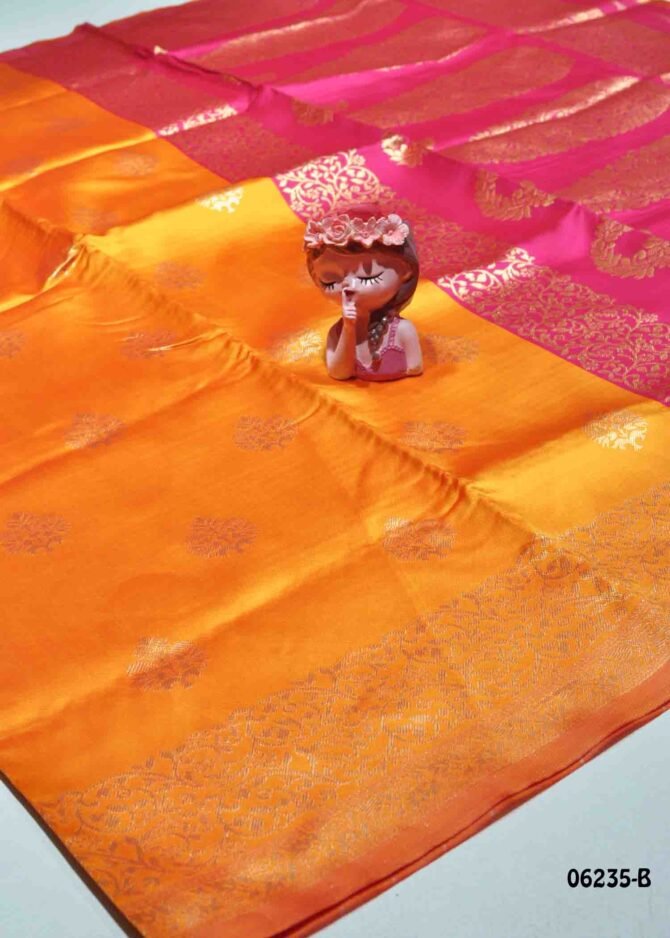 Poorvaja - 06235-B  BrightYellow Color Traditional Wear Banarasi Saree CM1218663 [RR3C]