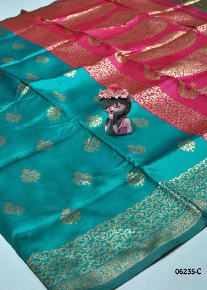 Poorvaja - 06235-C  Green Color Traditional Wear Banarasi Saree CM1218663 [RR3C]