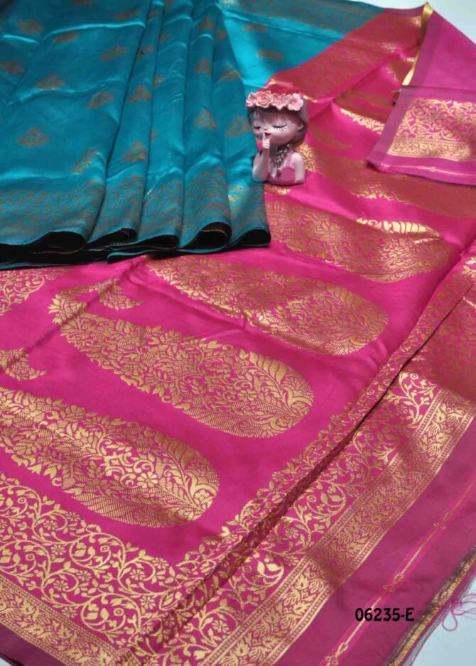 Poorvaja - 06235-E  Skyblue Color Traditional Wear Banarasi Saree CM1218663 [RR3C]