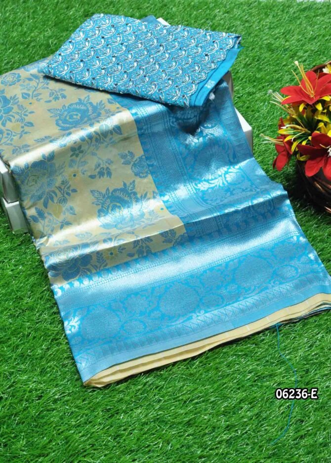 Pranaya - 06236-E  Tan Color Traditional Wear Banarasi Saree CM1222856 [RR3D]