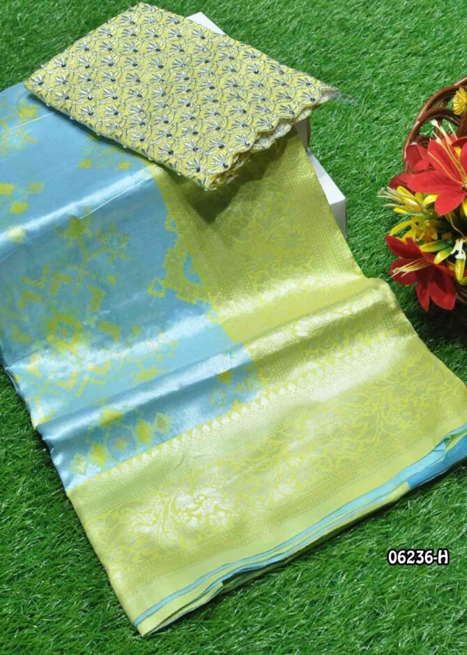 Pranaya - 06236-H  Sky Blue Color Traditional Wear Banarasi Saree CM1222856 [RR3D]