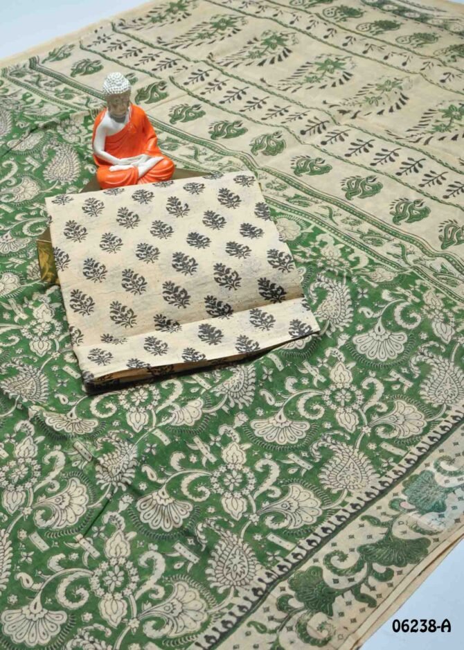 Sanjana - 06238-A  Green Color Summer Cool Pure Cotton Saree CM1228017 [RR3C]