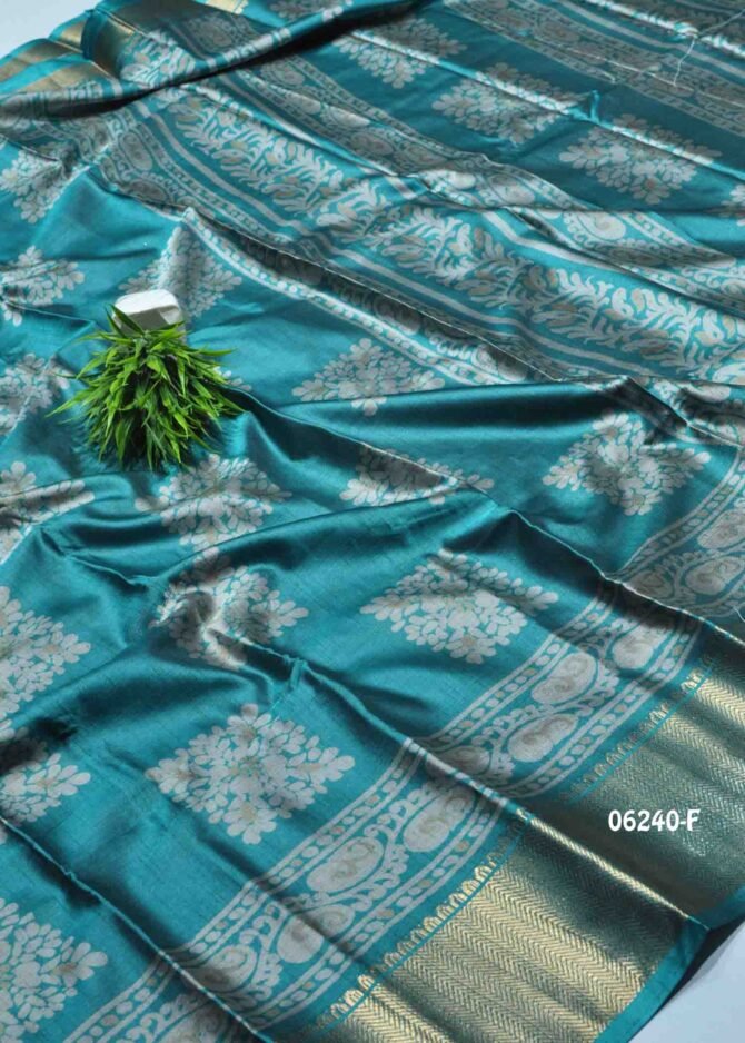 Vaigai - 06240-F   Ocean Blue Color Dola Silk Saree CM1228303 (RR3D)