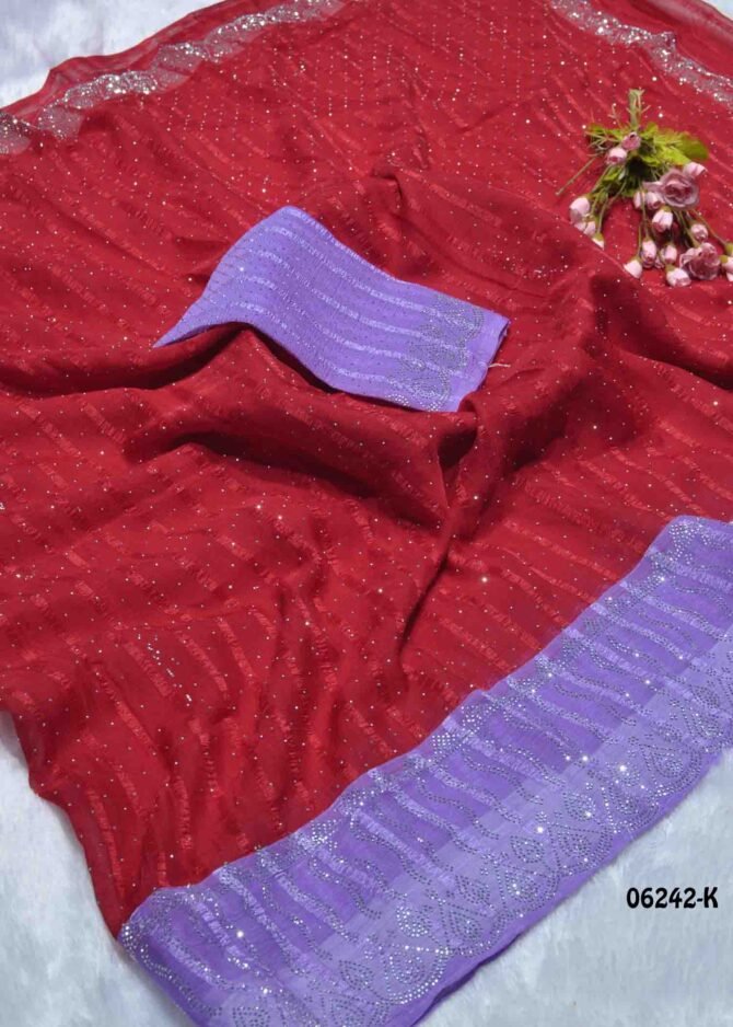Avanthika - 06242-K  Chilli  Red Color Elagant Soft Chiffon Saree CM1237501 [LR5D]