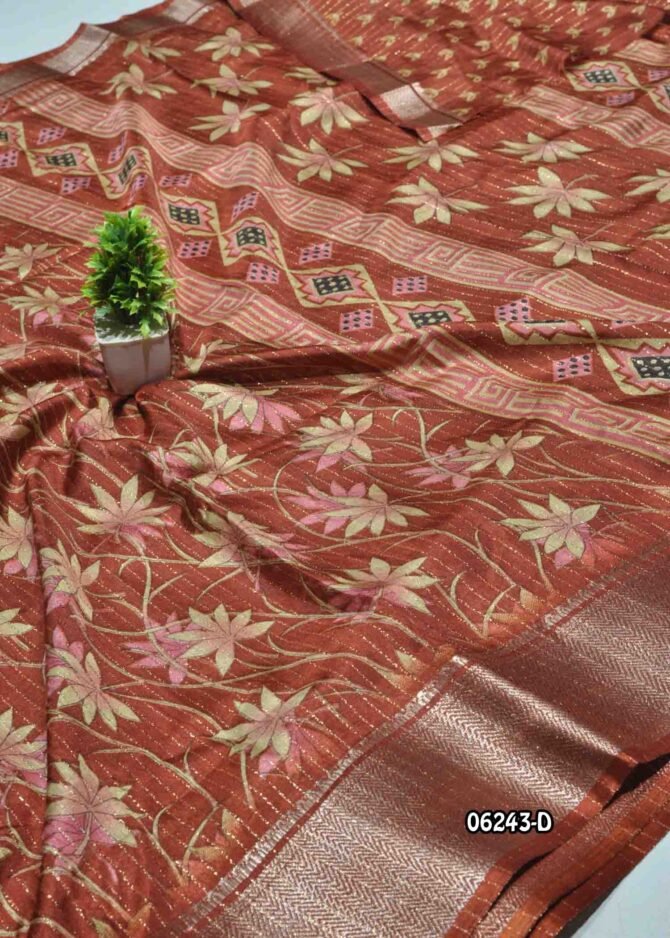 Varalakshmi- 06243-D  CinnamonBrown Color Elagant Dola Silk Saree CM1237255 (LR4E)