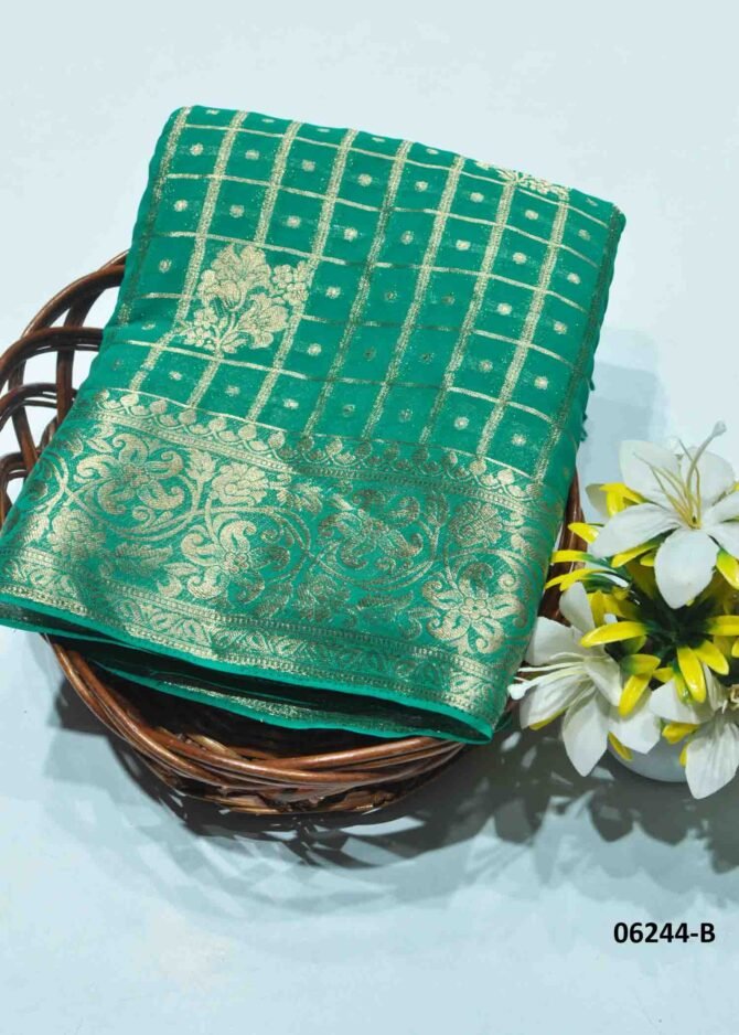 AkhilNila - 06244-B   TurtleGreen Color Excellent Traditional Look Mysore Crepe Silk Saree CM1228267 (RR3E)