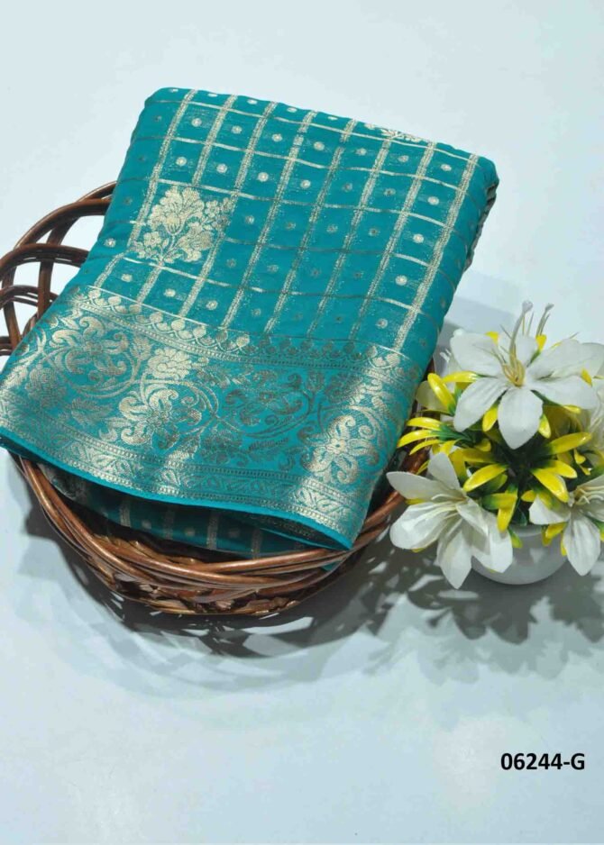 AkhilNila - 06244-G   PineBlue Color Excellent Traditional Look Mysore Crepe Silk Saree CM1228267 (RR3E)