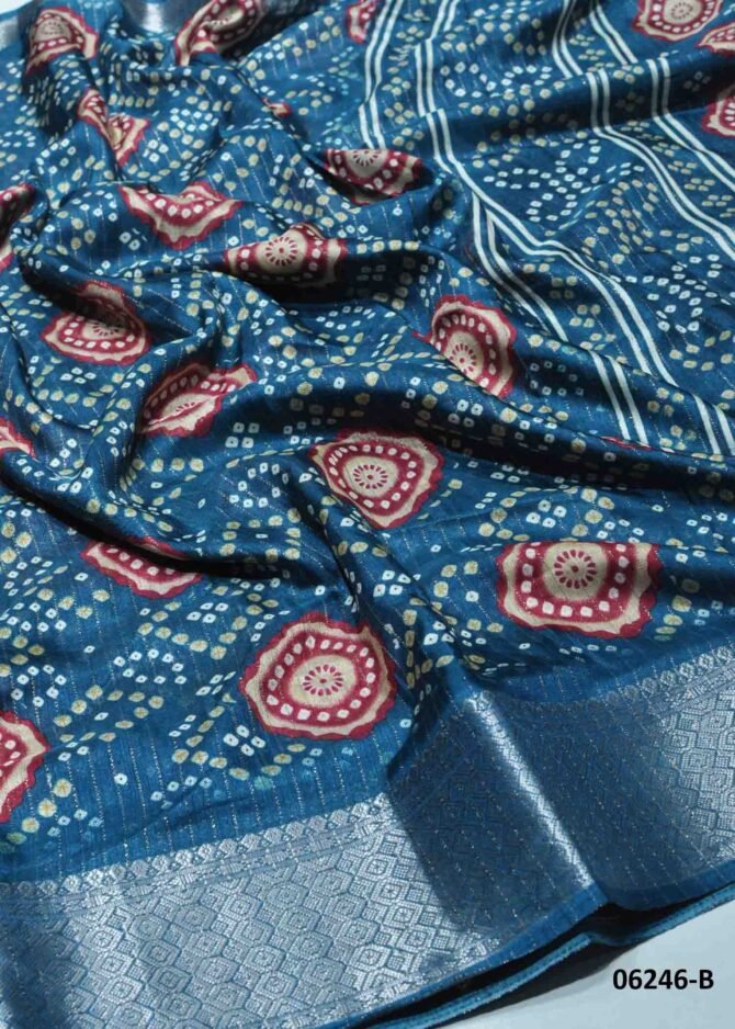 Chithrika - 06246-B   Air Force Peacock Blue Color Dola Silk Saree CM1224751 (RR2C)
