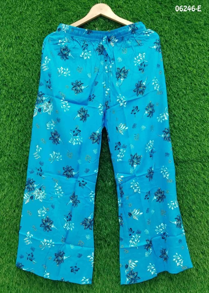 Skylaa - 06246-E  Sky Blue Color Women Foil Printed Relaxed Palazzo Pant with Pocket CM1237728 (LR1B)