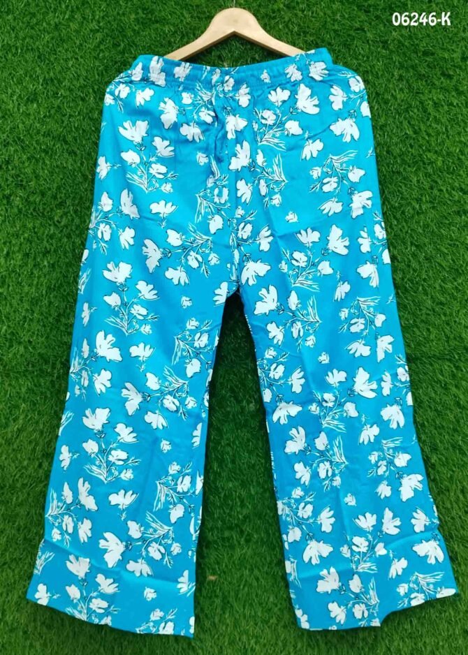 Skylaa - 06246-K  Sky Blue Color Women Foil Printed Relaxed Palazzo Pant with Pocket CM1237728 (LR1B)