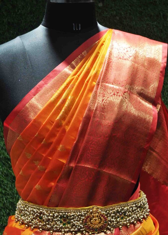 Ankaiyarkanni - 06248-A  MangoYellow Color Excellent Traditional Wear Semi-Pattu Saree CM1228257 (LR2B)
