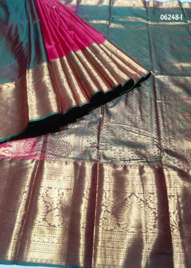 Ankaiyarkanni - 06248-I  FrenchRoseRed Color Excellent Traditional Wear Semi-Pattu Saree CM1228257 (LR2B)