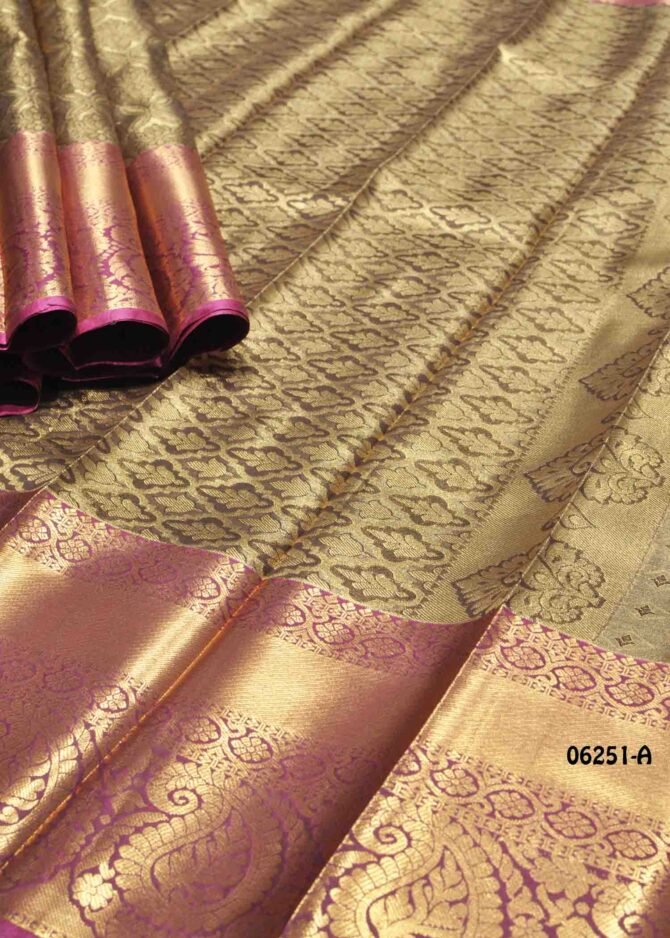 Yashaswini - 06251-A   Gold with Brown Color Excellent Traditional Look Semi-Pattu Saree CM1226126 (LR1B)