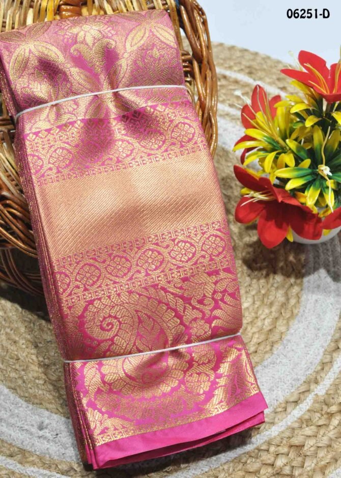 Yashaswini - 06251-D   Gold with Pink Color Excellent Traditional Look Semi-Pattu Saree CM1228256 (LR1B)