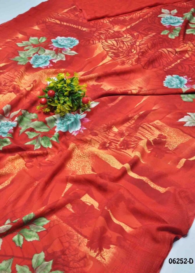 Bairavi - 06252-D   Salsa Red Color Grand Look Soft Synthetic Saree CM1226085 [RR1D]