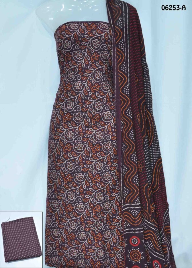 Vennila - 06253-A  Dark Maroon Color Pure  Cotton Salwar Material CM1231774 (LR3B)