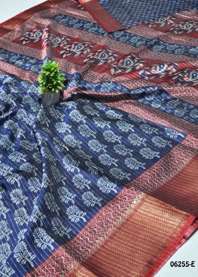 Roshika - 06255-E   Navyblue Color Stylish Dola Silk Saree CM1232990 (LR7E)