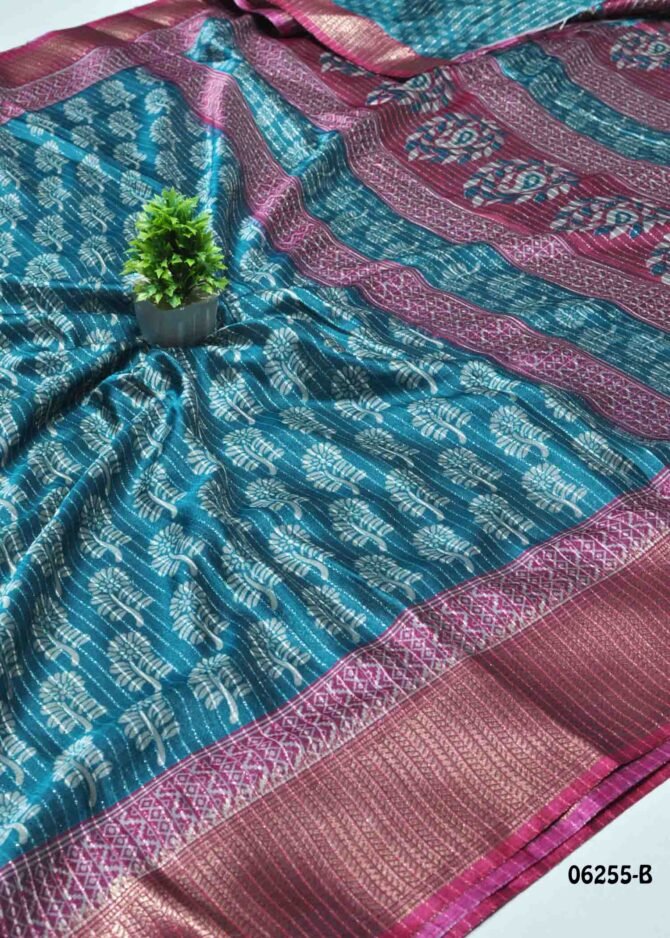Roshika - 06255-B   PineGreen Color Stylish Dola Silk Saree CM1232990 (LR7E)