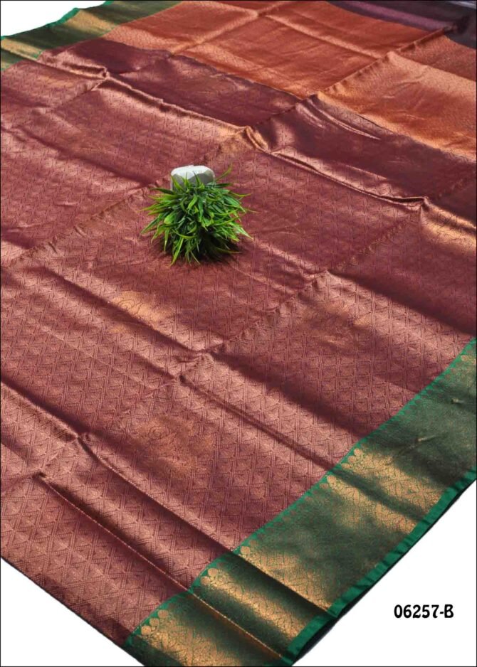 Yashika - 06257-B   Pecan Brown Color Traditional Wear Cora Muslin Saree CM1217319 (RR4B)