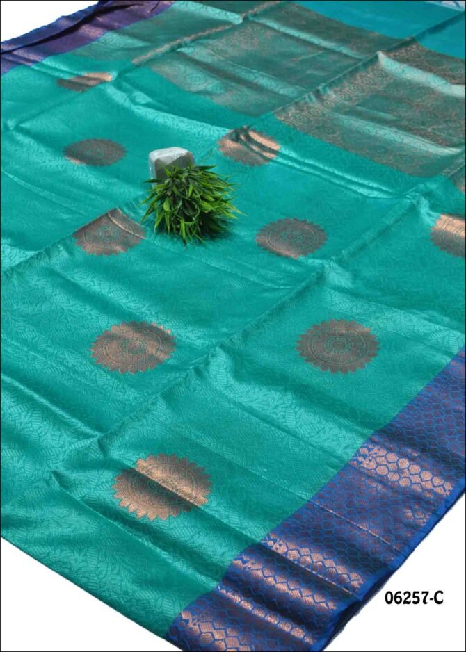 Yashika - 06257-C   Jade Green Color Traditional Wear Cora Muslin Saree CM1217319 (RR4B)