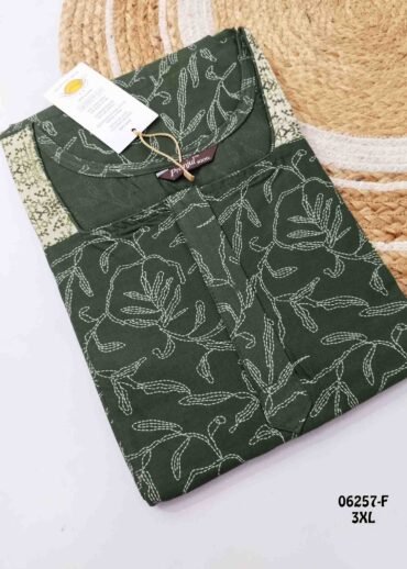 Anuhashini -06257-F  [3XL]  PassiGreen Color (Pranjul Brand) Cotton Readymade Pocket Nighty CM1236059 (LR2E)