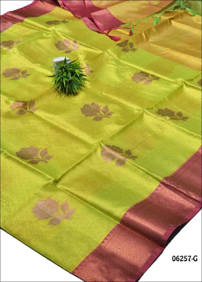 Yashika - 06257-G   Pear Green Color Traditional Wear Cora Muslin Saree CM1217319 (RR4B)
