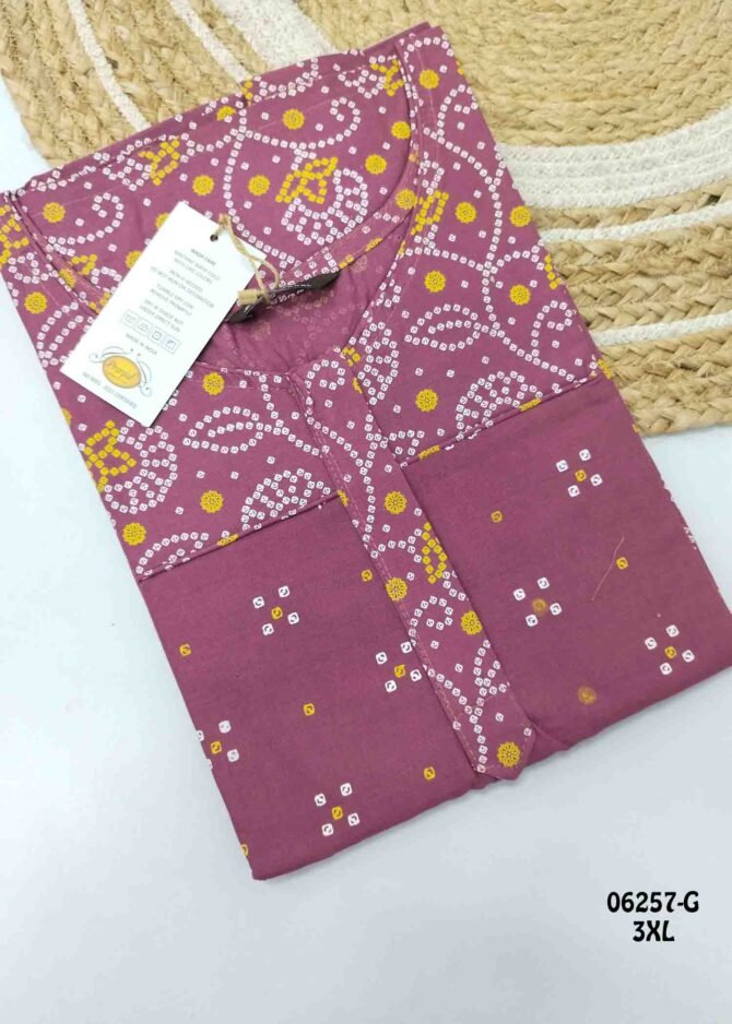 Anuhashini -06257-G  [3XL]  Rosewood Color (Pranjul Brand) Cotton Readymade Pocket Nighty CM1236059 (LR2E)