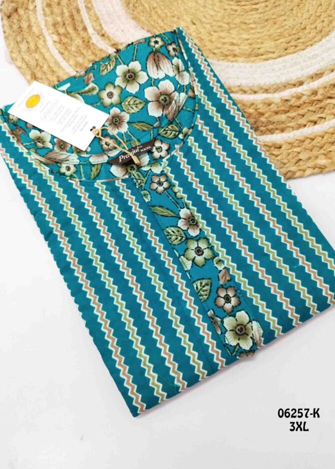 Bruntha -06257-K  [3XL]  PineBlue Color (Pranjul Brand) Cotton Readymade Pocket Nighty CM1236059 (LR2E)