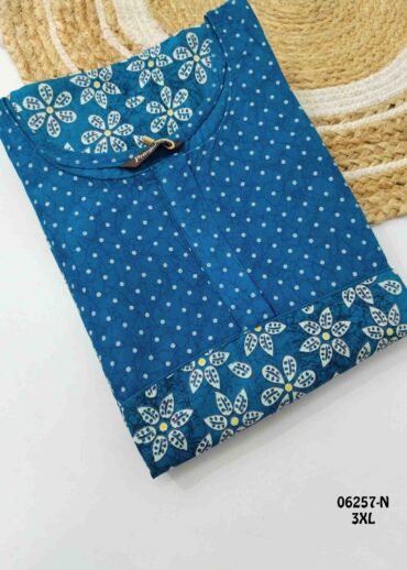 Bruntha -06257-N  [3XL]  DenimBlue Color (Pranjul Brand) Cotton Readymade Pocket Nighty CM1236059 (LR2E)