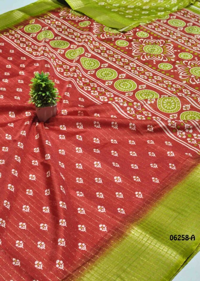 Shreenithya- 06258-A  DarkRed Color Elagant Dola Silk Saree CM1237254 (LR6C)