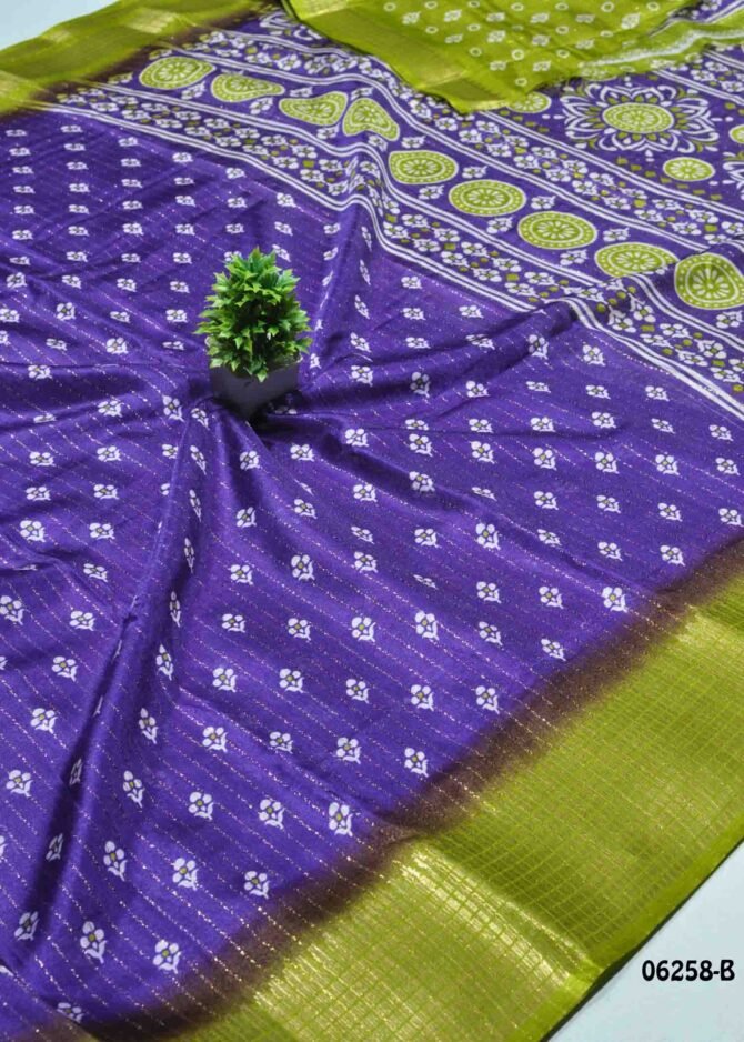 Shreenithya- 06258-B  Violet Color Elagant Dola Silk Saree CM1237254 (LR6C)
