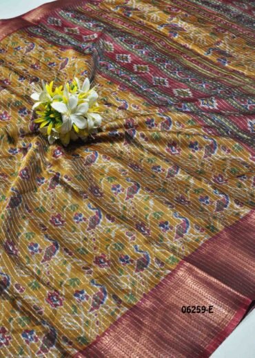 Yuvarshini - 06259-E   Mustard Color Stylish Dola Silk Saree CM1232990 (LR6C)