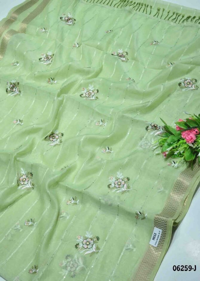 Diwishika - 06259-J   Spring Green Color Fancy Cotton Saree CM1222852 (RR4C)