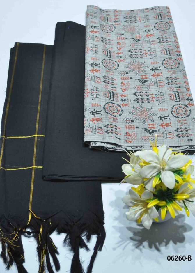 Vigana -06260-B  Storm Grey Color Pure South Cotton Salwar Material CM1218241 (LR3E)