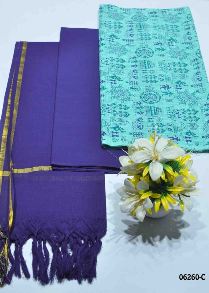 Vigana -06260-C  Jungle Green Color Pure South Cotton Salwar Material CM1218241 (LR3E)