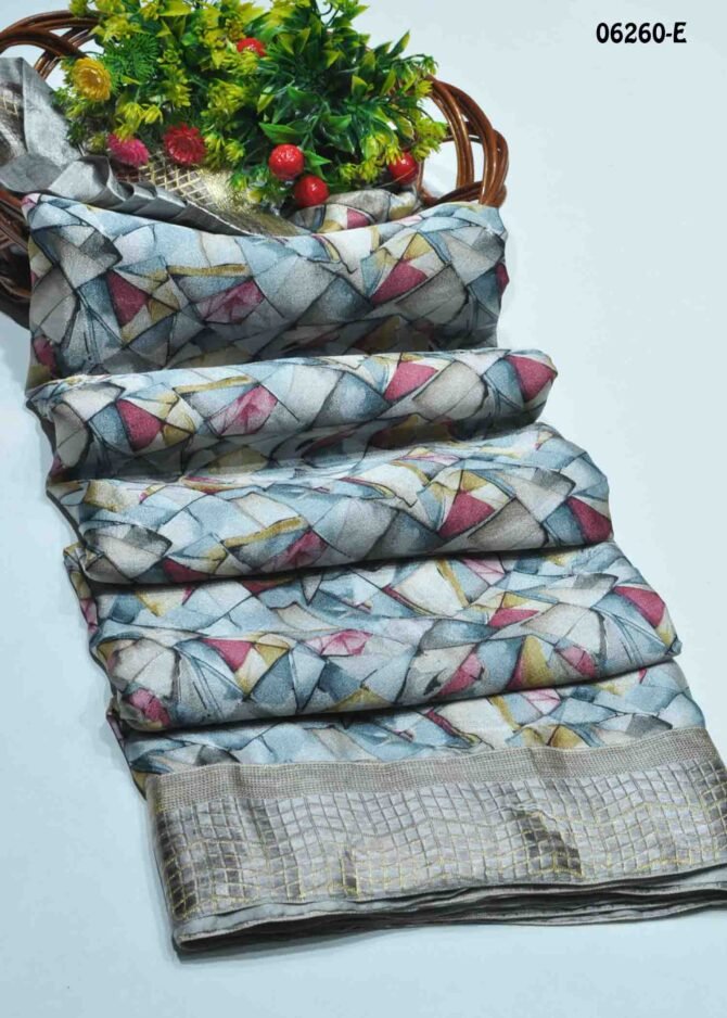 Haasini - 06260-E  Multi Color Moss Chiffon Saree CM1231050 (RR5D)