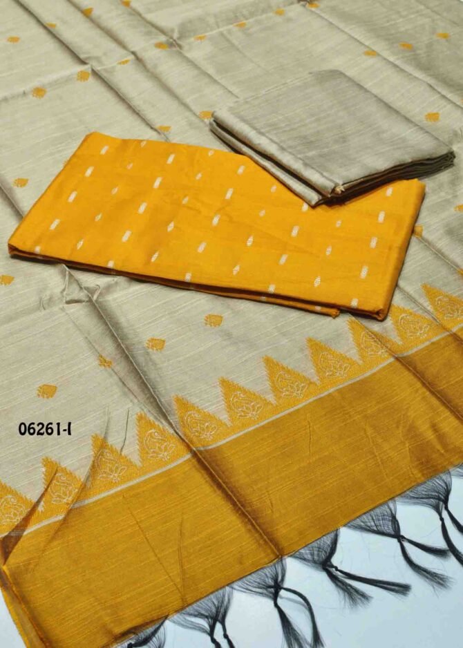Devika - 06261-I  Fire Yellow Color Traditional Look Dupion Silky Salwar Material CM1238128 (LR3E)
