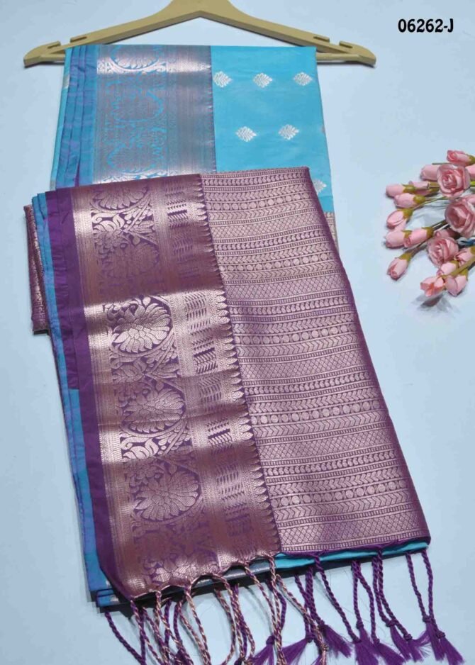 Nishanthini - 06262-J  Celeste Blue Color Traditional Wear Semi Soft Silk Saree CM1230614 (RR4E)