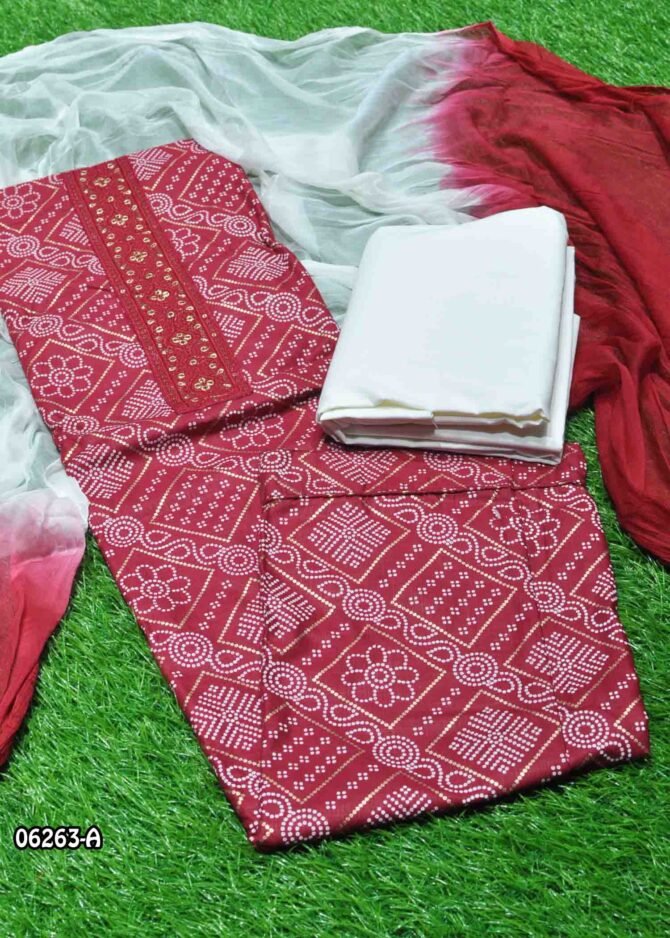 Tharani -06263-A  Maroon Color Pure Cotton Salwar Material CM1228417 (LR3E)